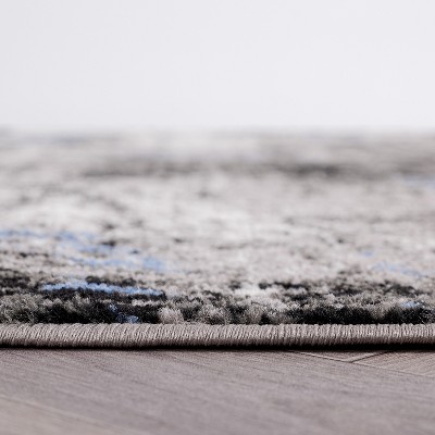 Adare Blue and Gray Abstract 5' x 7' Synthetic Area Rug