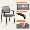 Mesh Breathable Desk Stacking Arm Chairs,Upholstery Fabric Stacking Chairs,Sturdy Metal And Stack Easily  Stacking Chairs-Cuddlewood - 2 of 4