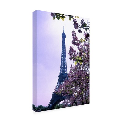 Eiffel Tower with Blossoms 16x24 Outdoor Canvas Print
