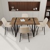 5-Piece Dining Set with Rectangle Kitchen Table and 4 Suede Armless Chairs - 2 of 4
