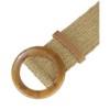 INSPIRE CHIC Women's Woven Wide Stretch Straw Rattan Round Buckle Elastic Belts - 2 of 4