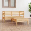 vidaXL Patio Furniture Set 3 Piece Wooden Conversation Set Solid Wood Pine - Brown - 2 of 4