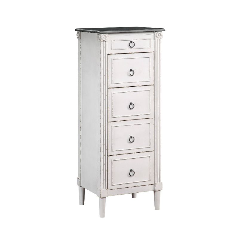 Magg 4 Drawer Jewelry Chest with Flip Up Mirror Antique White/Antique Gray Two Tone - HOMES: Inside + Out, 4 of 13