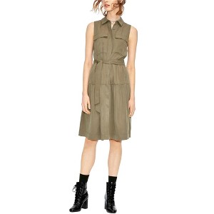 maison Jules Womens Utility-Pocket Shirt Dress, Green, X-Large - 1 of 1