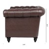 Kumasinova 84.65" Chesterfield Sofa with Rolled Arm, Modern PU Leather 3 Seater Sofa Couch, Upholstered Vintage Couch for Living Room - 3 of 4