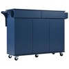 CLIHOME Kitchen Storage Cart with Spice Rack, Towel Rack, Drop Leaf, Rolling Kitchen Island with Adjustable Shelves and 2 Drawers - 3 of 4