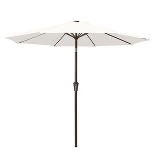 Hyleory 9'  Sunbrella with 8 ribs,Hyleory Tilt Market Patio Umbrella with Oval Ribs Iron Pole, Sturdy and Adjustable - 1 of 4