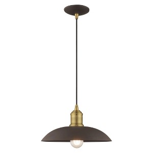 Livex Lighting Metal Shade 1 - Light Pendant in  Bronze - 1 of 2