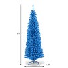 6FT Artificial Christmas Tree - 520 Branch Tips, Blue/Pencil Shape Design, Eco-Friendly PVC + Sturdy Metal Stand - 3 of 4
