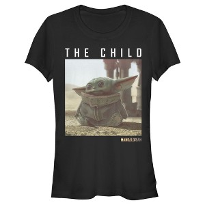 Juniors Womens Star Wars The Mandalorian The Child Frame T-Shirt - 1 of 3
