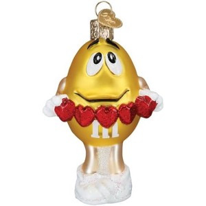 Old World Christmas Blown Glass Ornament for Christmas Tree, M&M'S  Yellow Love You - 1 of 4