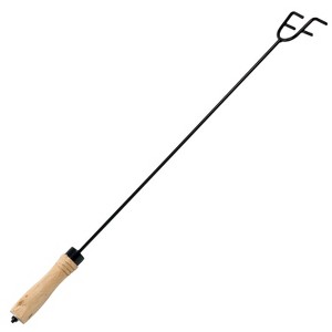 Sunnydaze Indoor/Outdoor Steel Camp Fire Pit or Fireplace Log Poker Stick Tool with Wooden Handle - 26" - 1 of 4