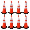 8 Pack 18/28 Inch Orange Traffic Cones with Reflective Collar, Weatherproof PVC Safety Cones with Heavy Duty Black Base, Structurally Stable - 4 of 4