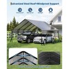 20x20 FT Heavy Duty Metal Carport Kit, Reinforced Frame with Anchors for Trucks, Boats100MPH Wind & 35PSF Snow Rating - 3 of 4