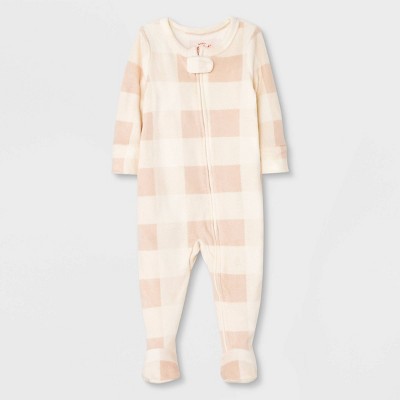 Image of Baby Buffalo Plaid Sleep N' Play - Cat & Jack™ Ivory 0-3M