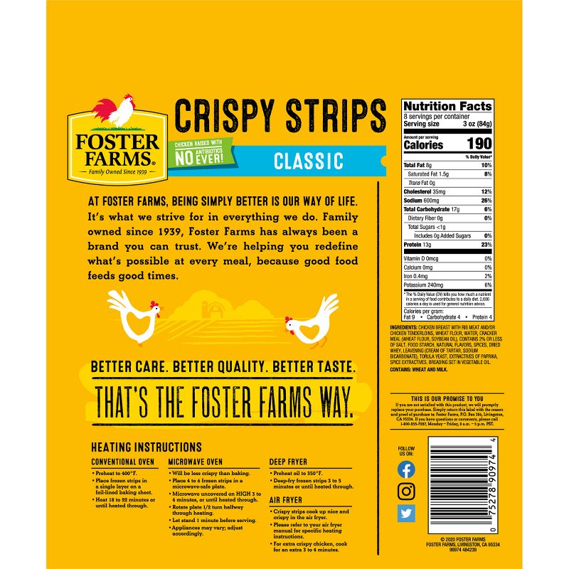 Foster Farms Crispy Chicken Strips - Frozen - 24oz, 3 of 8