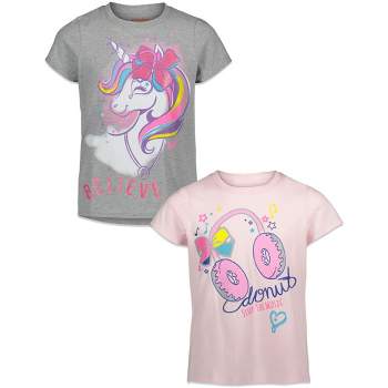 JoJo Siwa Little Girls 2 Pack Graphic T-Shirt Pink / Gray 