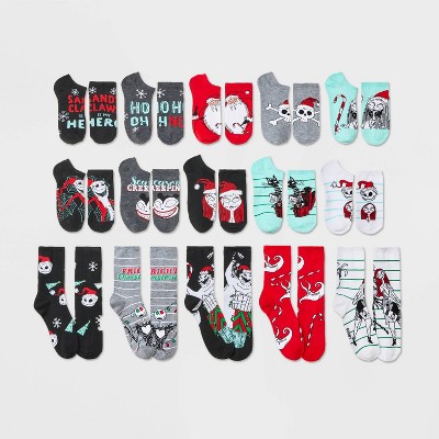 Women's Nightmare Before Christmas 15 Days of Socks Advent Calendar - Assorted Colors 4-10