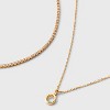 14K Gold Dipped Cubic Zirconia Initial Necklace Set 2pc - A New Day™ Gold - 3 of 3