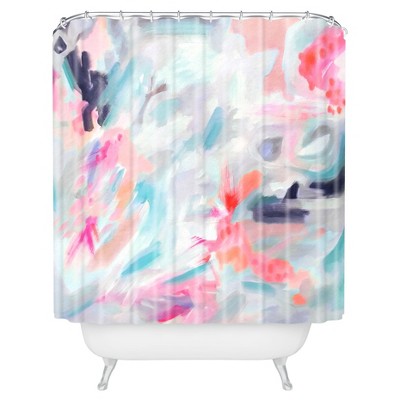 Watercolor Swirl Shower Curtain Blue - Deny Designs