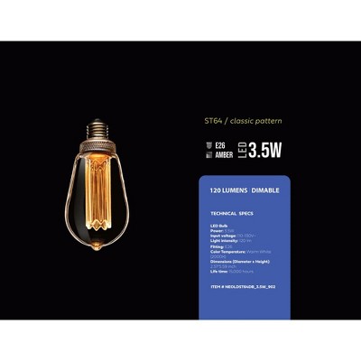 Amber Dimmable LED Decorative Light Bulb with Medium Screw Base