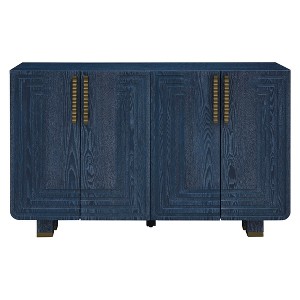 Gulches 54inch Retro Buffet Cabinet 4 Door Vintage Fluted Sideboard with Adjustable Shelves for Dining Room Kitchen Living Room Blue - 1 of 4