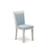 East West Furniture MZC0T01 Dining Chair Set of 2 - Cream Linen Fabric Seat and High Chair Back - Wire Brushed Linen White Finish (SET OF 2)` - 4 of 4