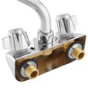 GRIDMANN Commercial Wall Mount Sink Faucets, 4" Centers with Swivel Spouts, NSF, Dual Handles, Brass Construction, Chrome Polished Finish - 4 of 4