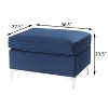 Vynxaria Burgundy Rectangle Ottoman with Faux Fur Pillows ¨C Luxurious Comfort & Style - 4 of 4