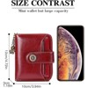 FATMOON  Women’s RFID Blocking Leather Wallet - Genuine Leather Small Bifold with Zipper Pocket & ID Window for Daily Use,Travel,Gift - 3 of 4