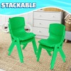 Playkidiz Kids Plastic Chair Set of 2- Preschool Chairs for Toddlers Kids 23" H - Green - 4 of 4