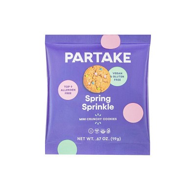 Partake Crunchy Spring Sprinkle Mini Cookie Snack Packs - 10ct/6.7oz, image 2 of 7 slides