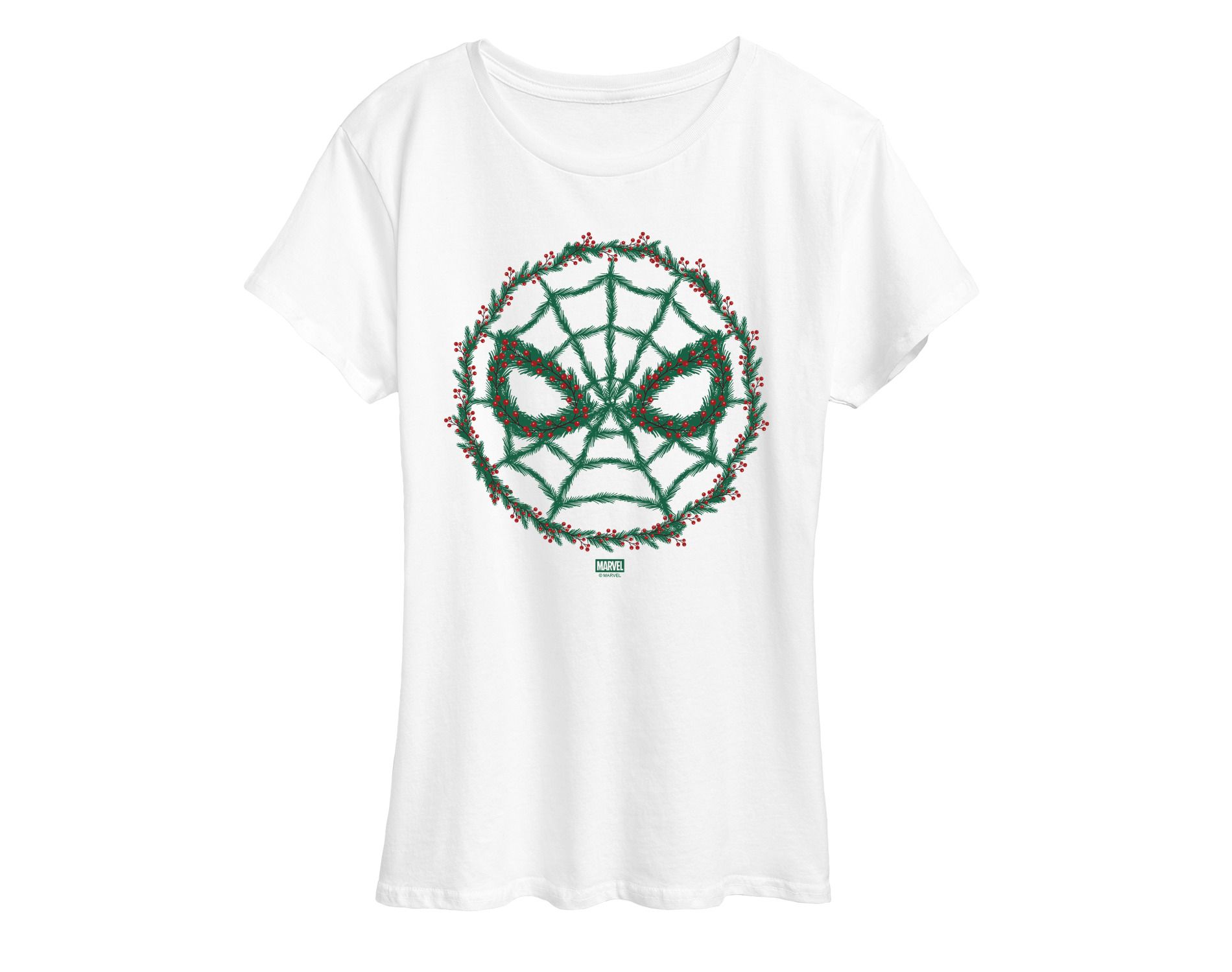 Women's Marvel Spider Man Wreath Short Sleeve Graphic T-Shirt - White - 4X
