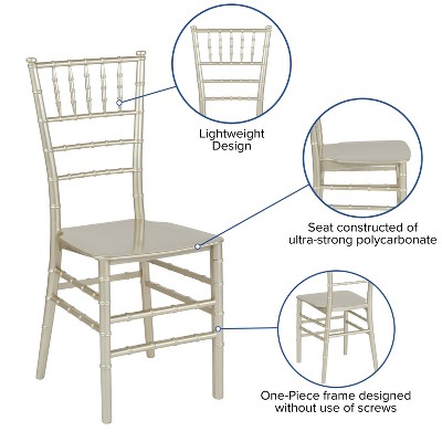 Champagne Silver Resin Stackable Chiavari Chair