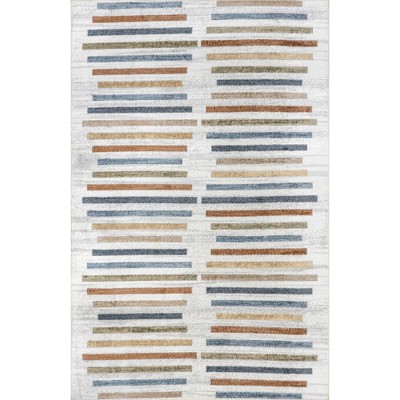 Nuloom Ros Striped Columns Pet Friendly Machine Washable Area Rug, 3' x 5', Multicolor