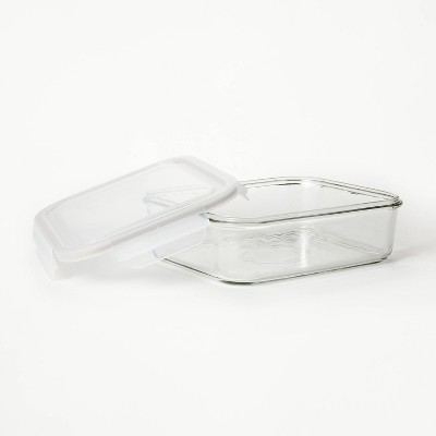 8 Cup Glass Food Storage Container Clear - Figmint™: Glass Container with Lid, Dishwasher & Microwave Safe