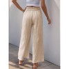 Women Pants Crinkle Textured Wide Leg Pants High Waisted Flowy Trousers - 4 of 4