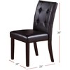 ORRD Elegant Upholstered Dining Chairs with Button Tufting, Faux Leather, Set of 2, Dark Brown - 2 of 4