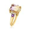 Ross-Simons 2.70 Carat Ametrine and .10 ct. t.w. Amethyst Ring With Diamonds in 14kt Yellow Gold Size 7 - 3 of 4