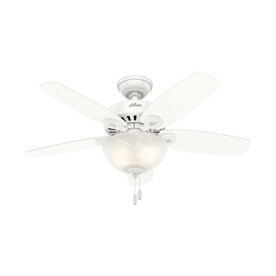 42" White and Light Oak Ceiling Fan with LED Light