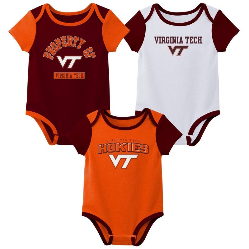 NCAA Virginia Tech Hokies Infant 3pk Bodysuit, 1 of 5