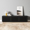 POVISON 71" Modern Minimalist Wood TV Stand, Slatted Entertainment Center,Media Console, Black TV Console, Fully-Assembled, Perfect for 65-inch TVs - 2 of 4