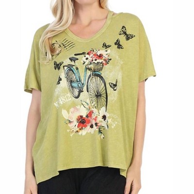 Women's Maybe Mineral Washed Cotton Cold Shoulder Top - Jess & Jane