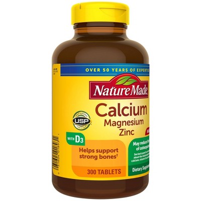 Nature Made Magnesium and Zinc with Vitamin D3, Calcium Supplement for Bone Support Tablets - 300ct_5