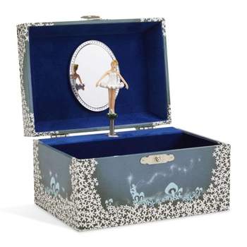 Jewelkeeper Girl's Musical Jewelry Storage Box with Twirling Fairy Blue and White Star Design, Blue