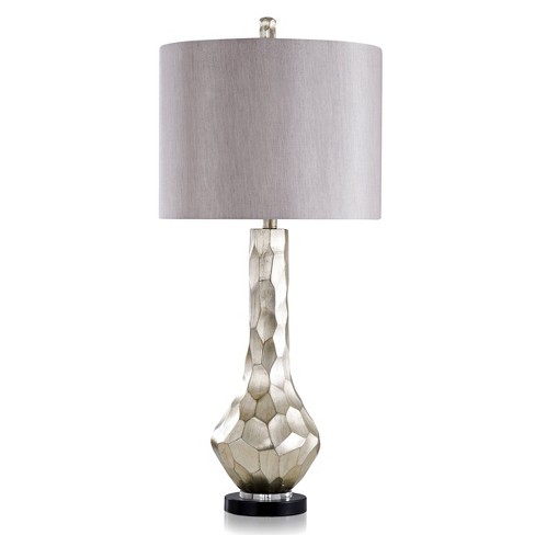 Zara Carved Stone Design Table Lamp with Clear Acrylic Base Gold - StyleCraft - image 1 of 3