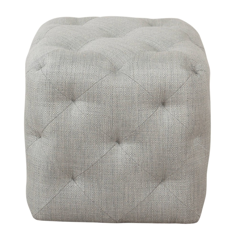 Small Pin Tufted Ottoman Textured Gray - HomePop was $99.99 now $74.99 (25.0% off)