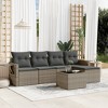 vidaXL Garden Sofa Set Grey PE rattan, Steel, Tempered glass, Polyester - 2 of 4