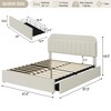 Bed Frame for Kids, Upholstered Platform Bed with 2 Large Storage Drawer and Bookcase Headboard, Noise-Free, Easy Assembly, No Box Spring Needed - 4 of 4