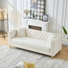 80" Chesterfield Velvet Sofa, 3 Seater Deep Seat with Button Nailhead and Square Arm for Living Room, Bedroom, Office - 3 of 4